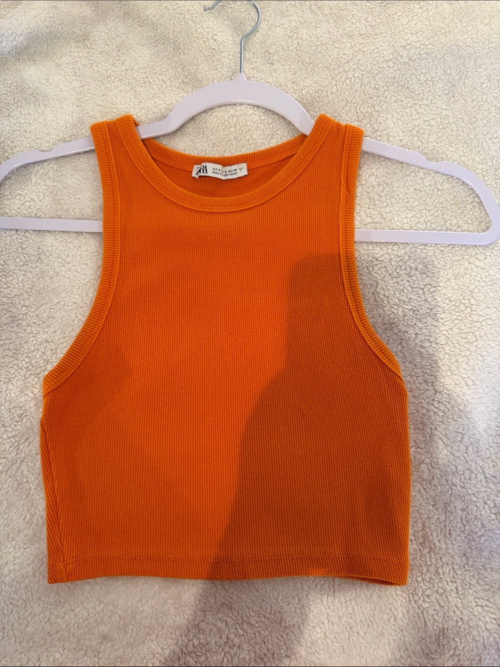 ZARA Orange Ribbed Tank Top for Kids
